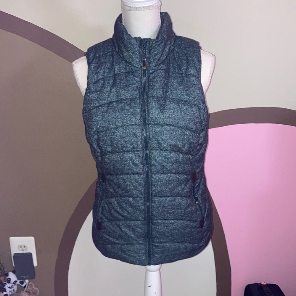 Gray Quilted Puffer Vest